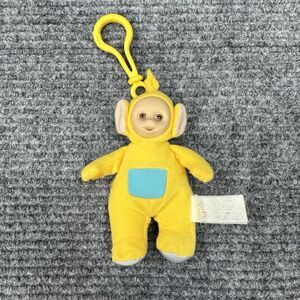 Vintage Teletubbies Yellow Laa-Laa Clip Keychain Plush Finger Puppet 90s